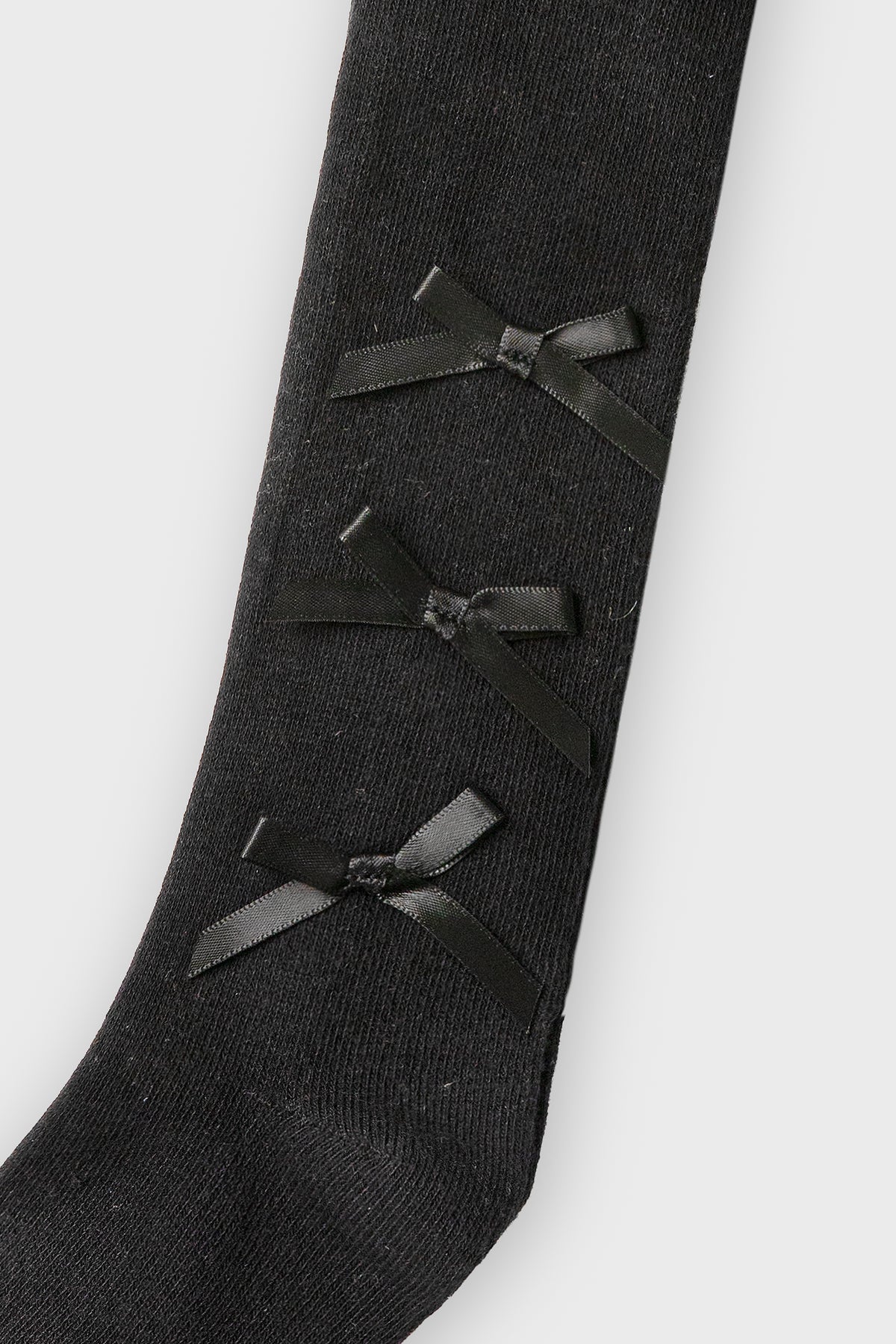 Black Bow Cotton Leggings