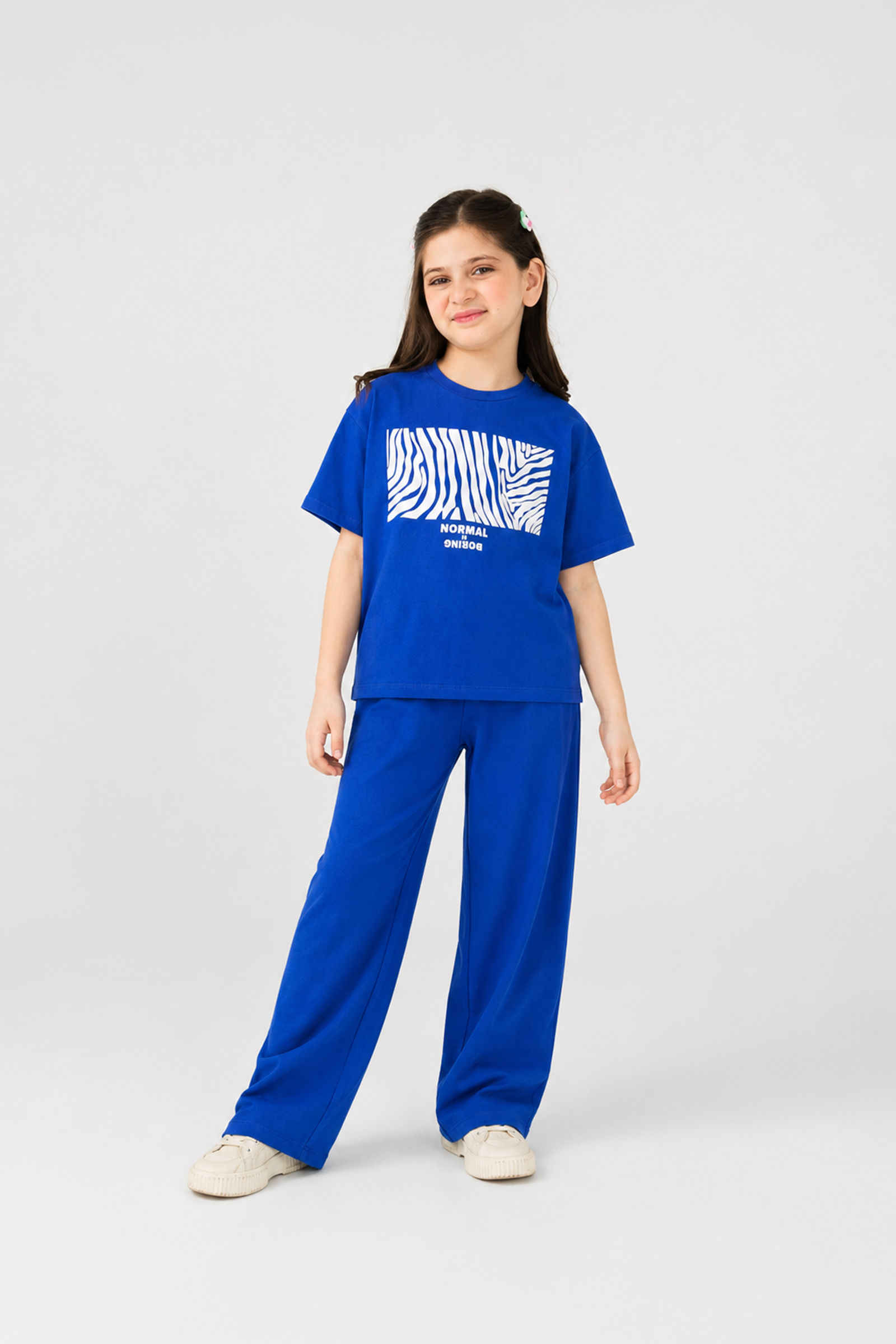Bright Blue Graphic Jersey Co-ord Set