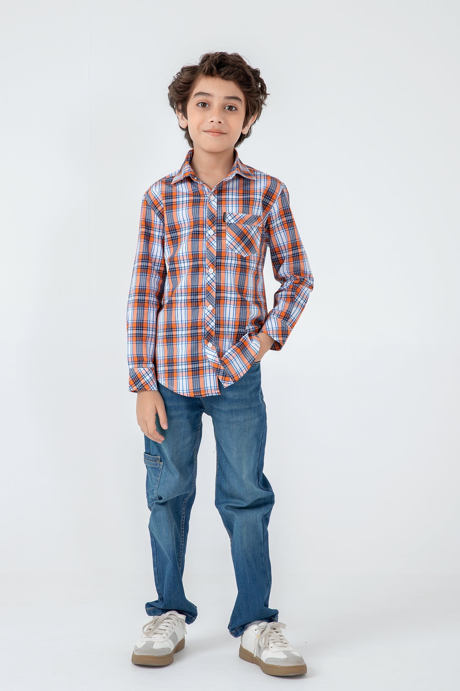 Boys Rustic Plaid Casual Shirt