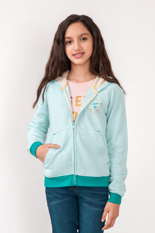 Girls Mint Fleece Hoodie