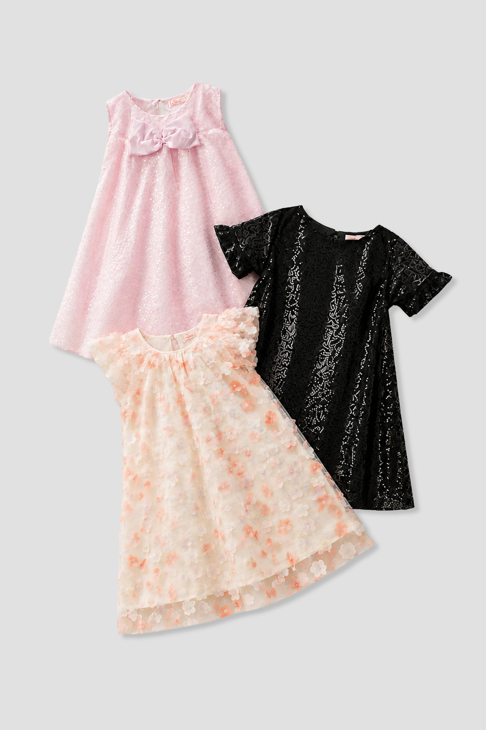 Girls Sequins & Floral Dress Pack