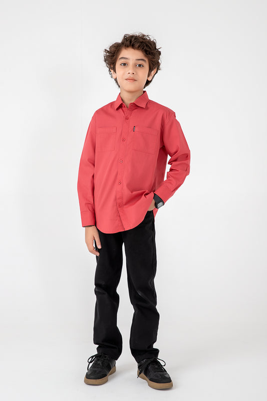 Boys Bold & Smart Maroon Shirt