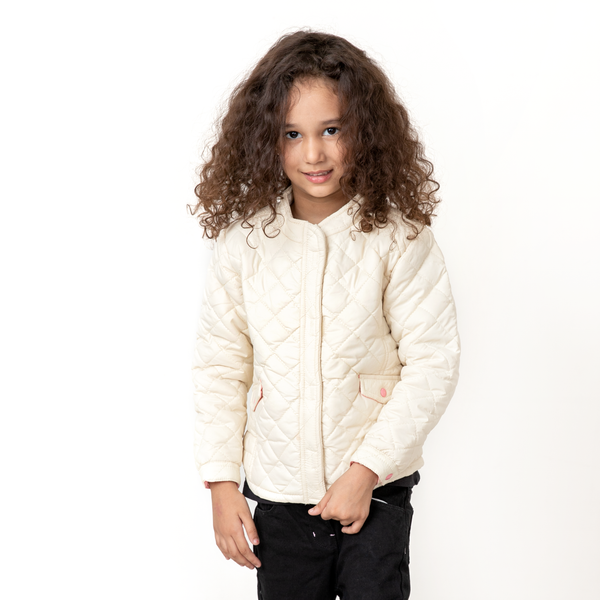 Beige Puffer Girls Jacket