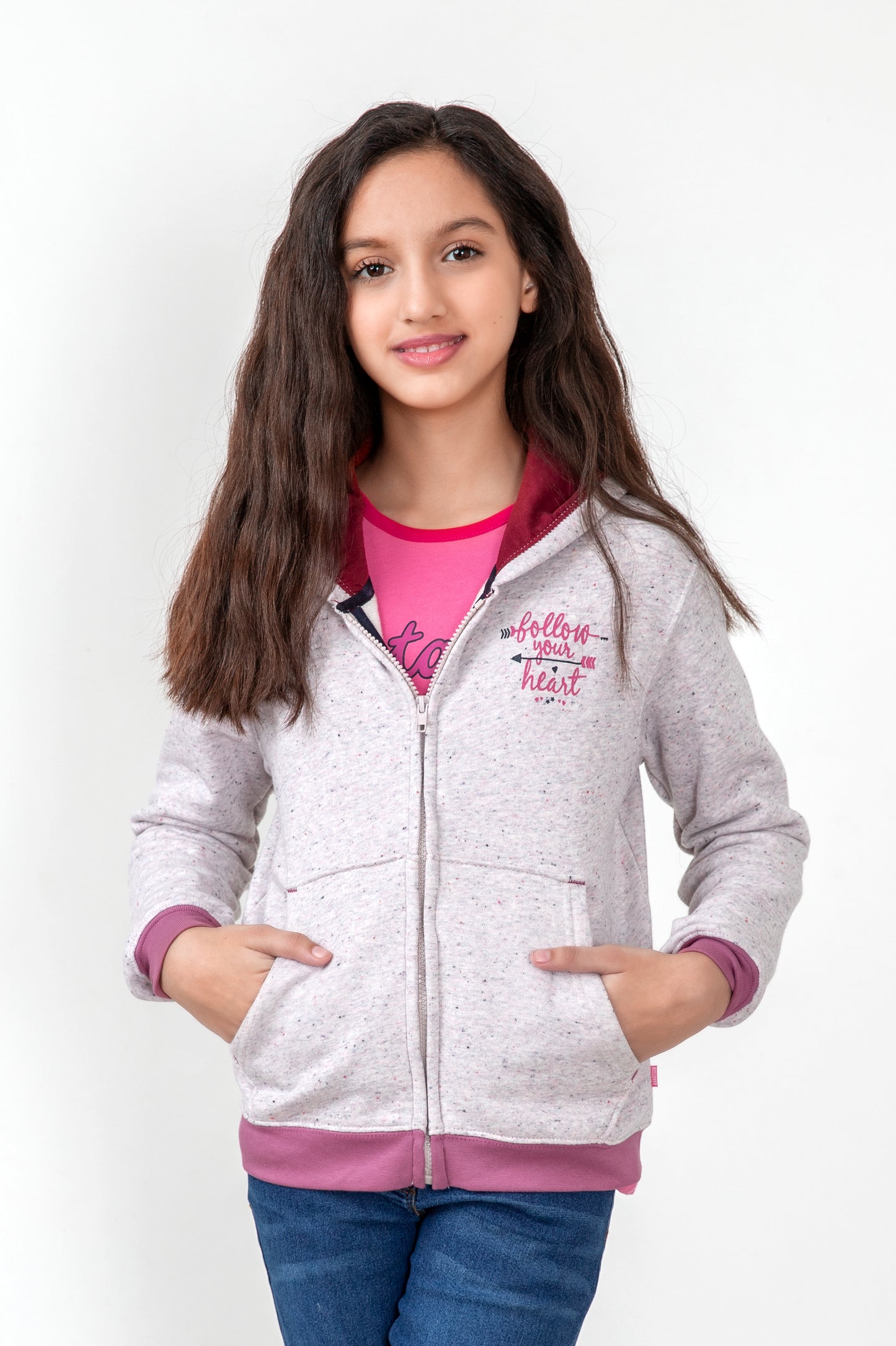 Girls Oatmeal Fleece Hoodie