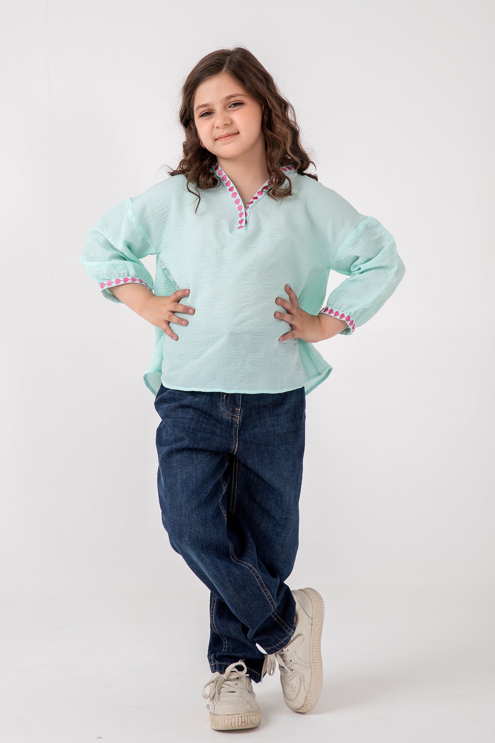 Minty Charm Cotton Blouse