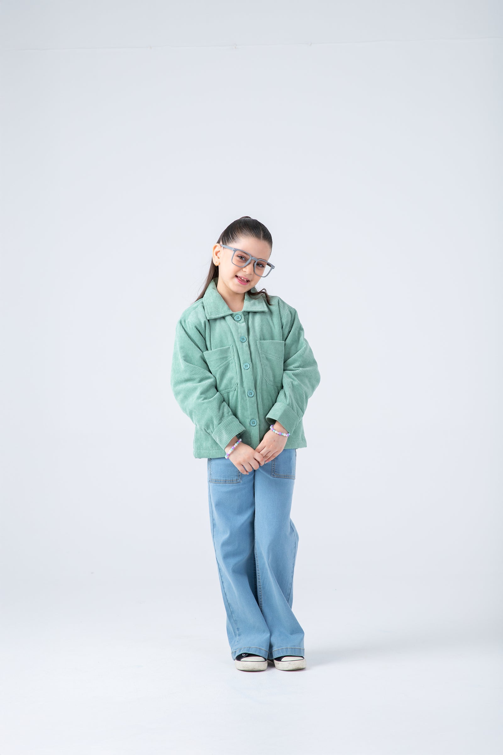 Girls Mint Corduroy Jacket