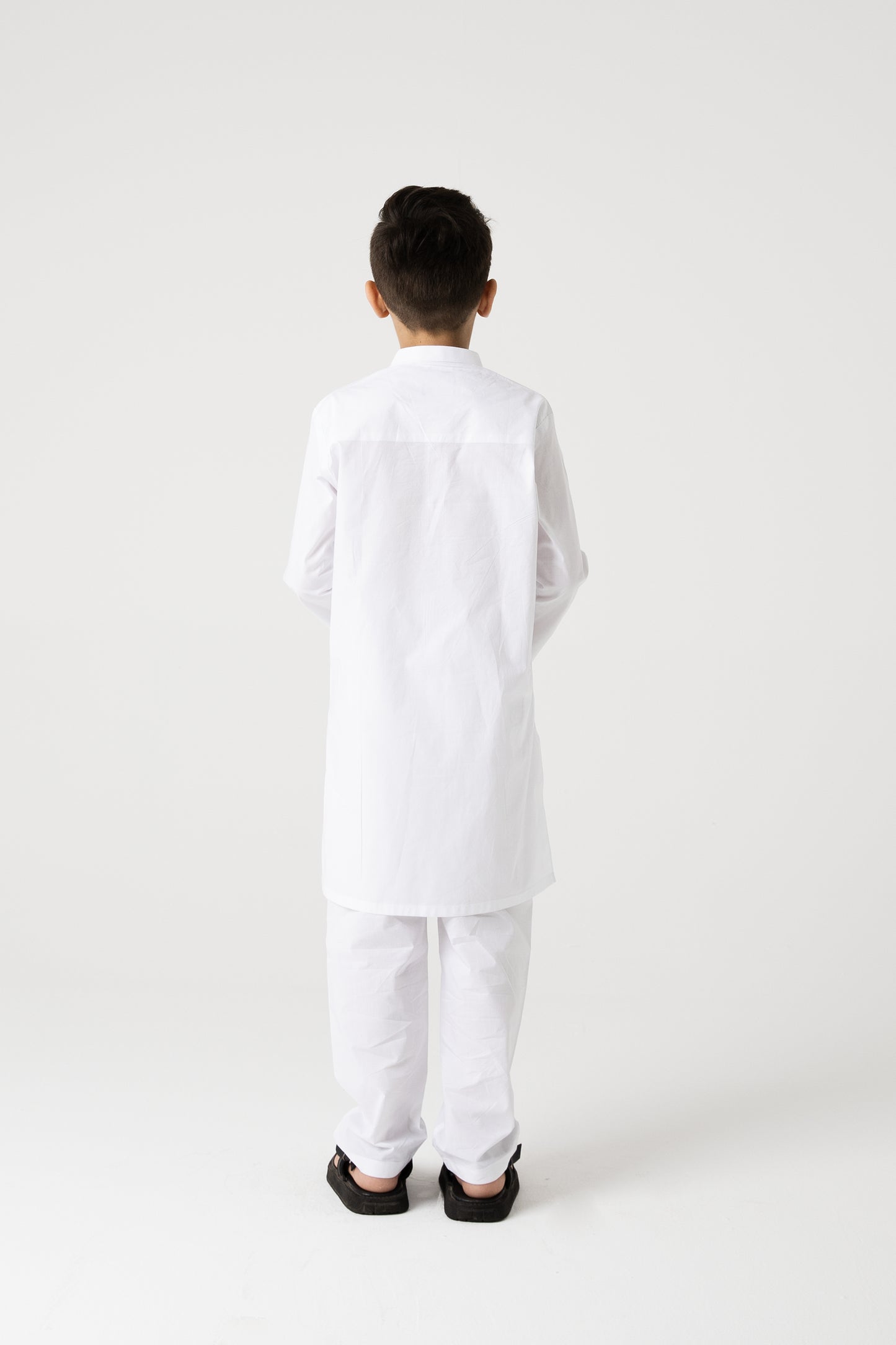 Boys Traditional White Embroidered Kurta Set