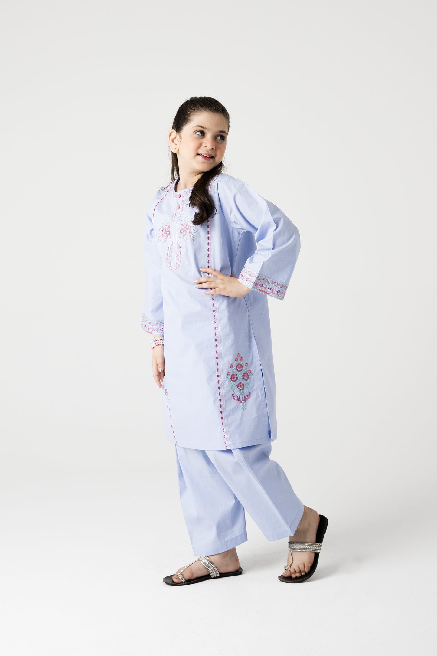 Sky Embroidered Heirloom Kurta Shalwar - 2pc