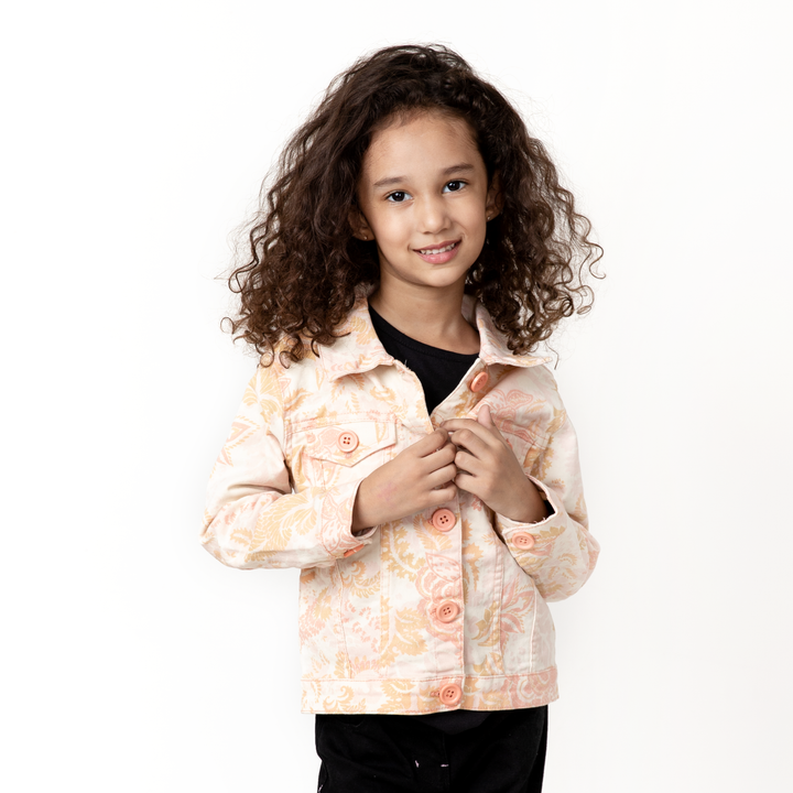 Floral Twill Girls Jacket