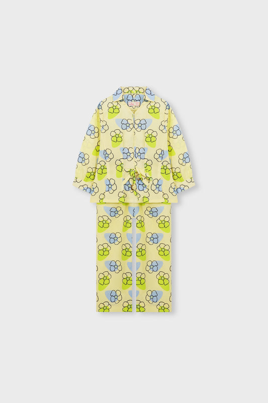 Bright Bloom Button Cotton Co-ord