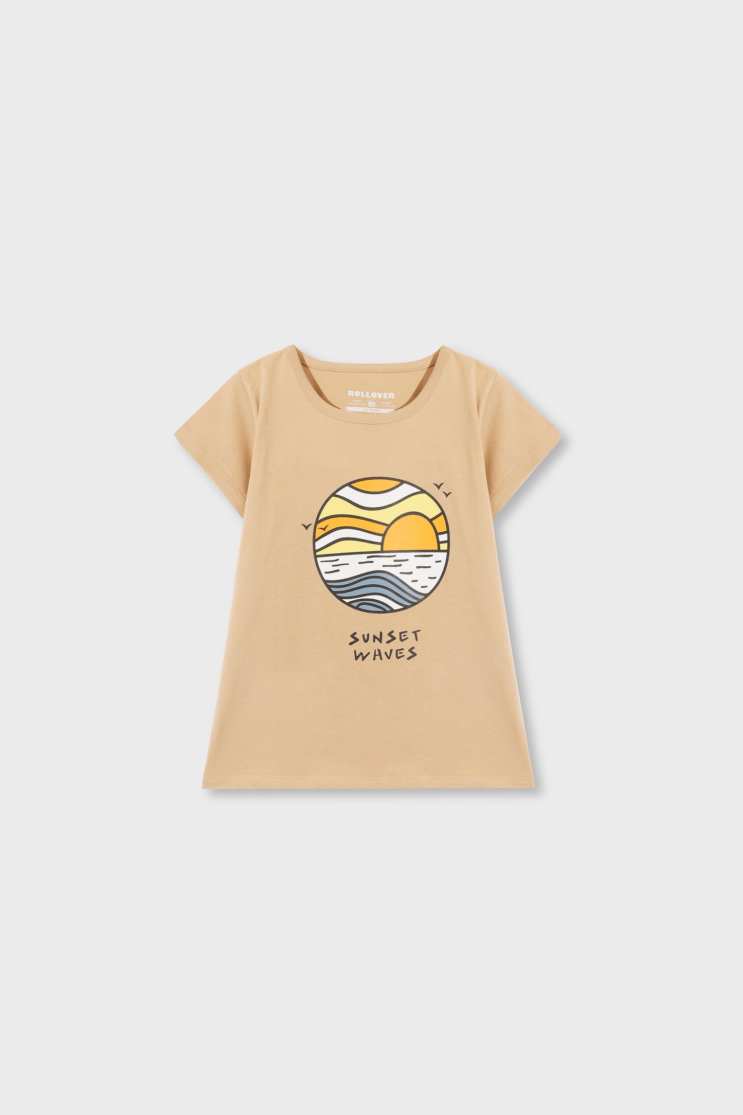 Girls Sunset Waves Graphic Tee