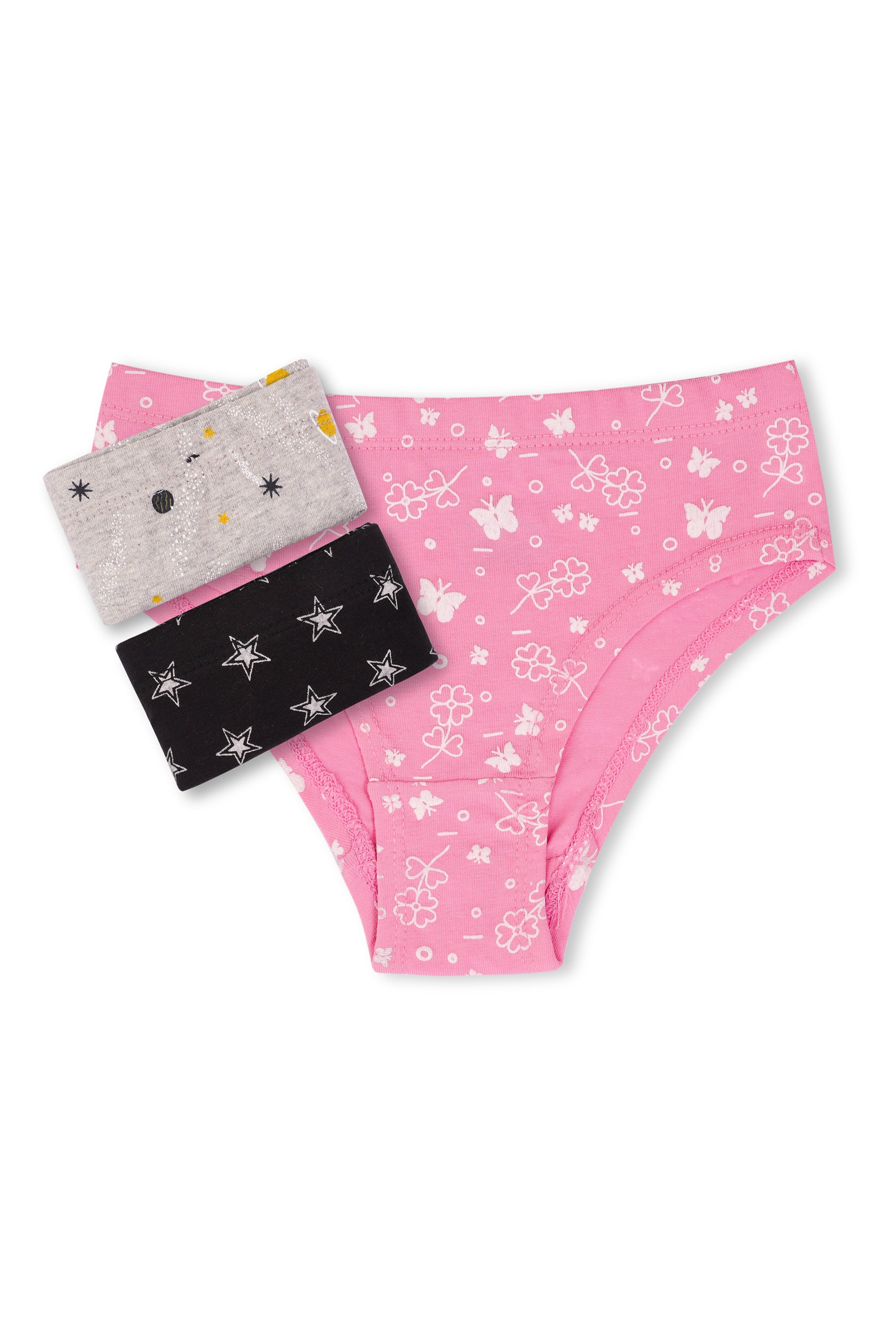 Girls Briefs With Elastic Band , Assorted (3-Pack Set) – Rollover Kids ...