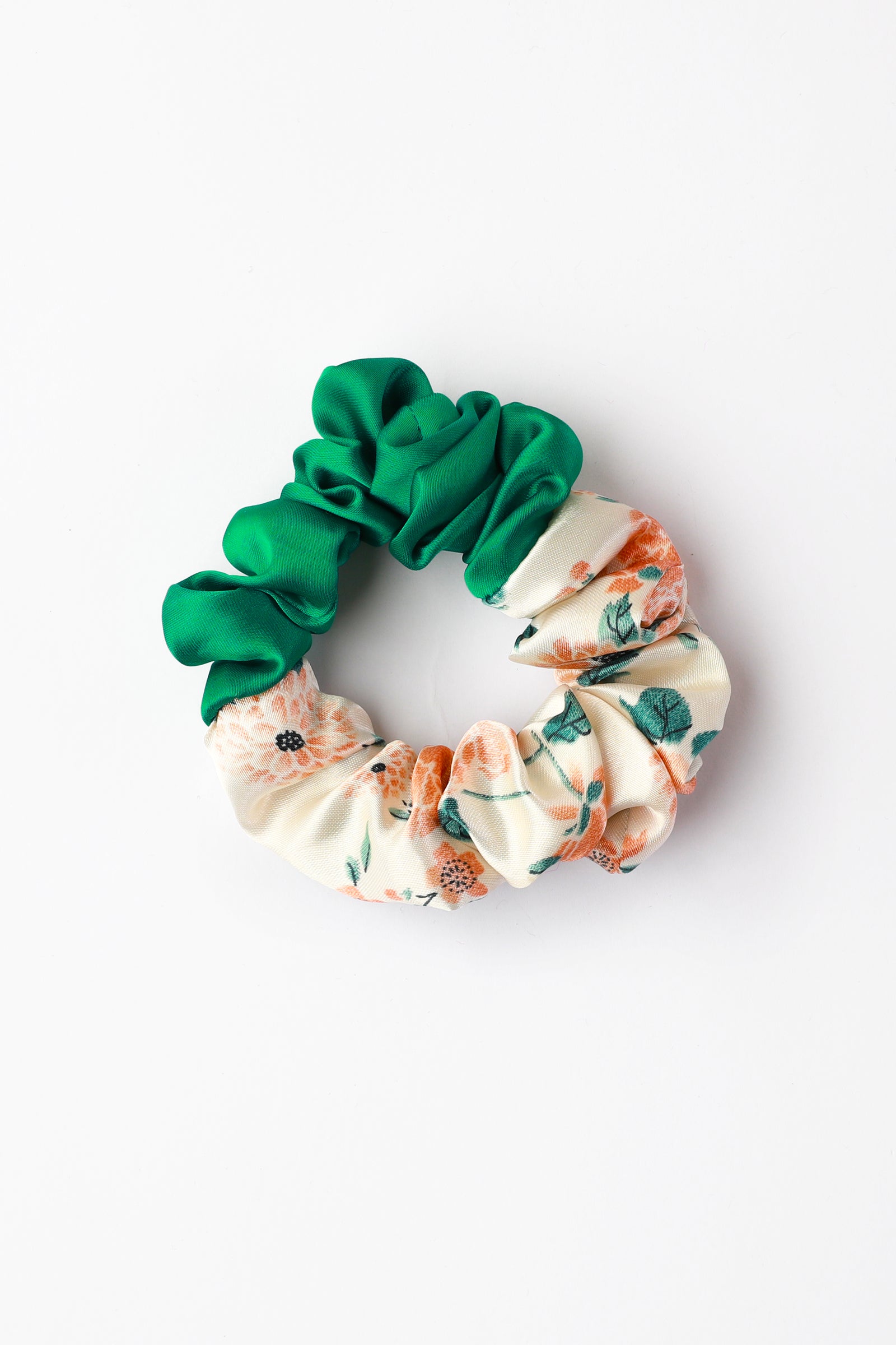 Green Silk Scrunchie