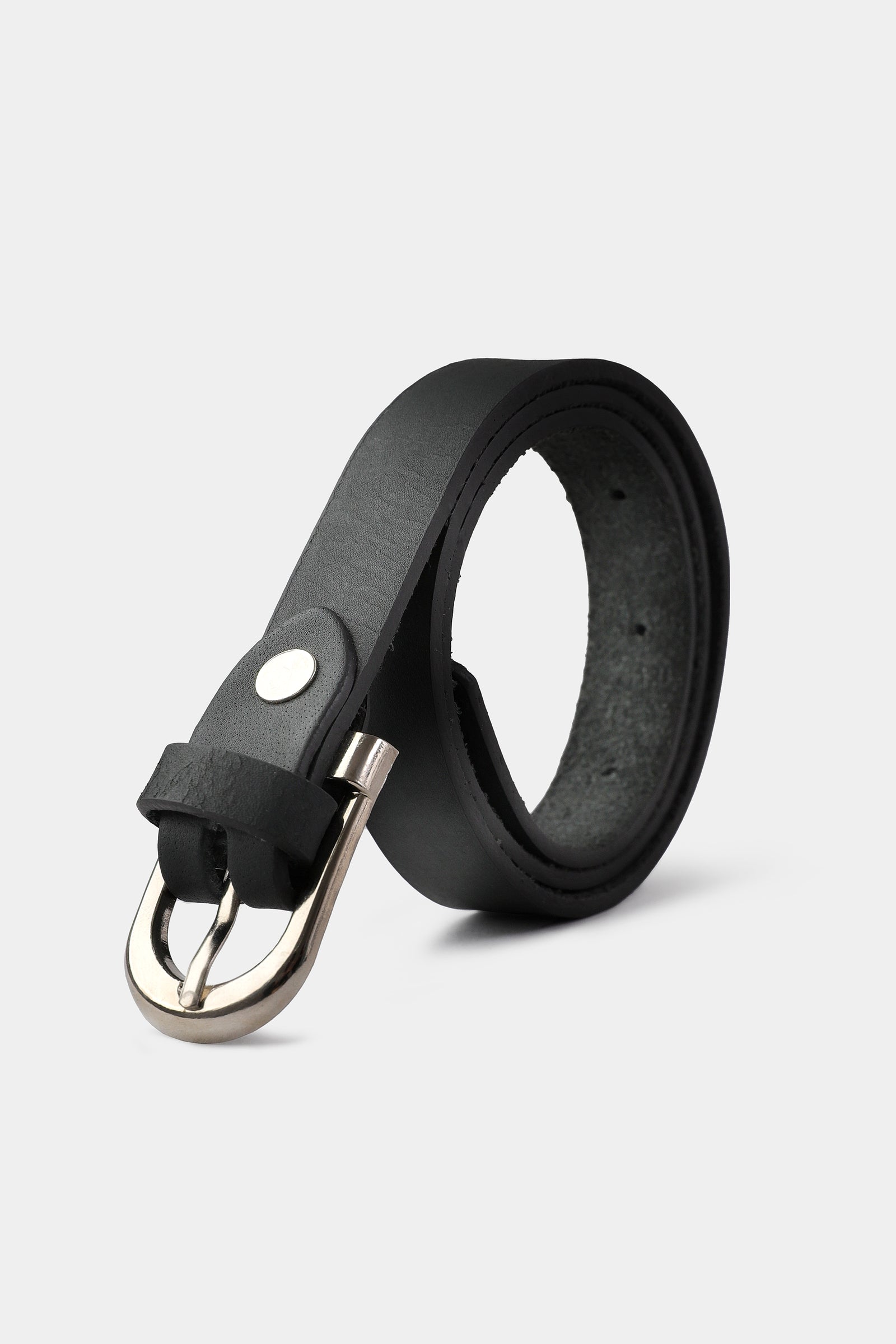 Girls Black Leather Belt