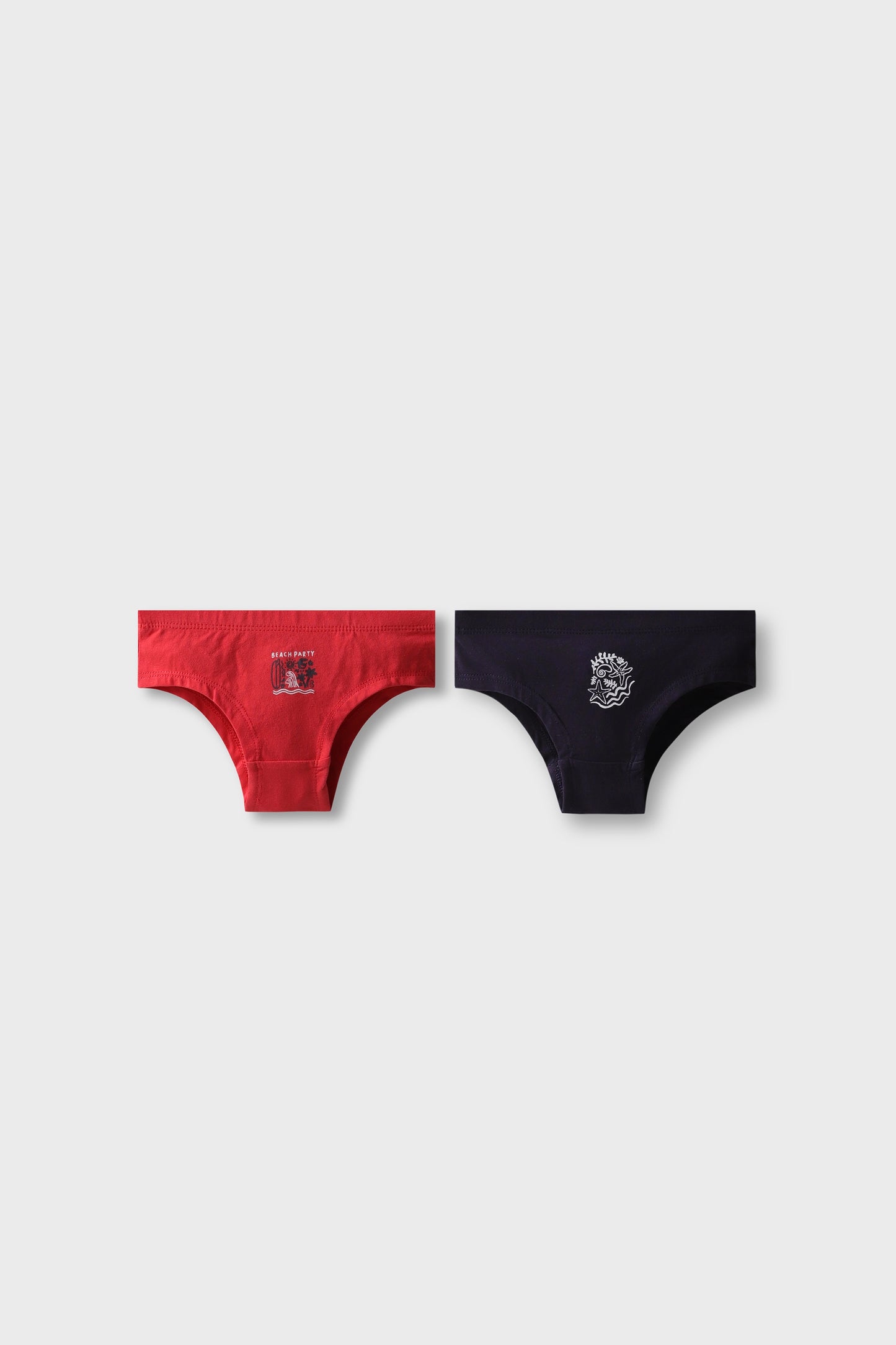 Girls Briefs With Elastic Band , Assorted (2-Pack Set)