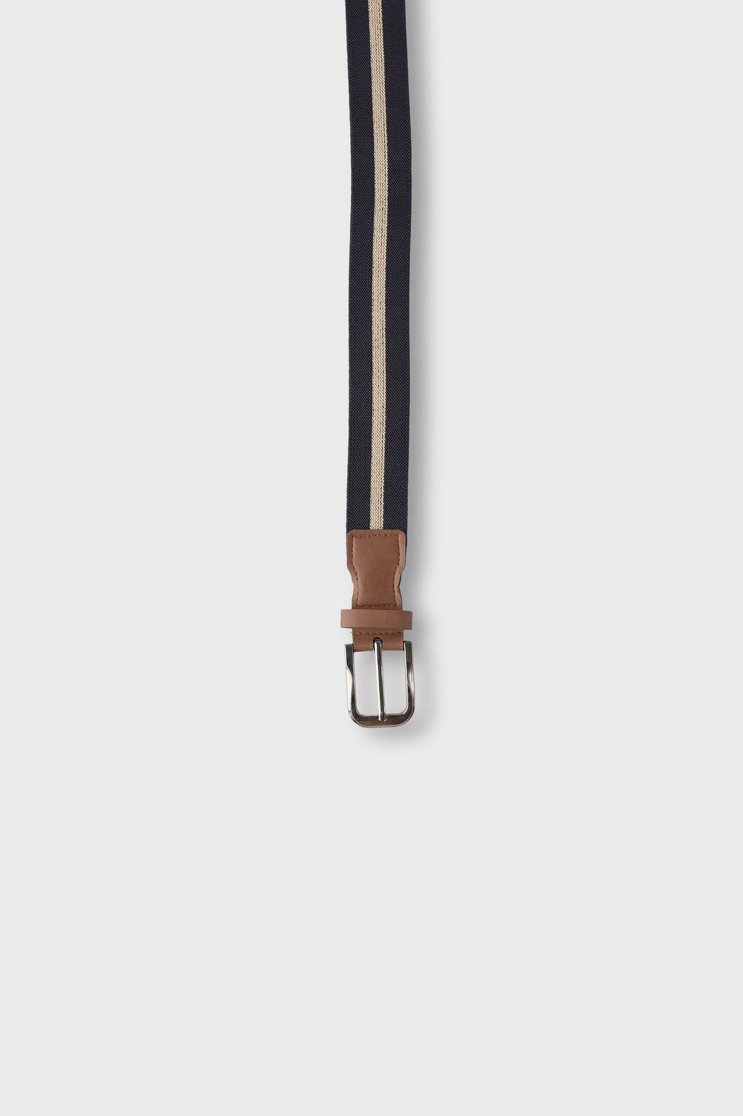 Boys Navy & Beige Striped Belt