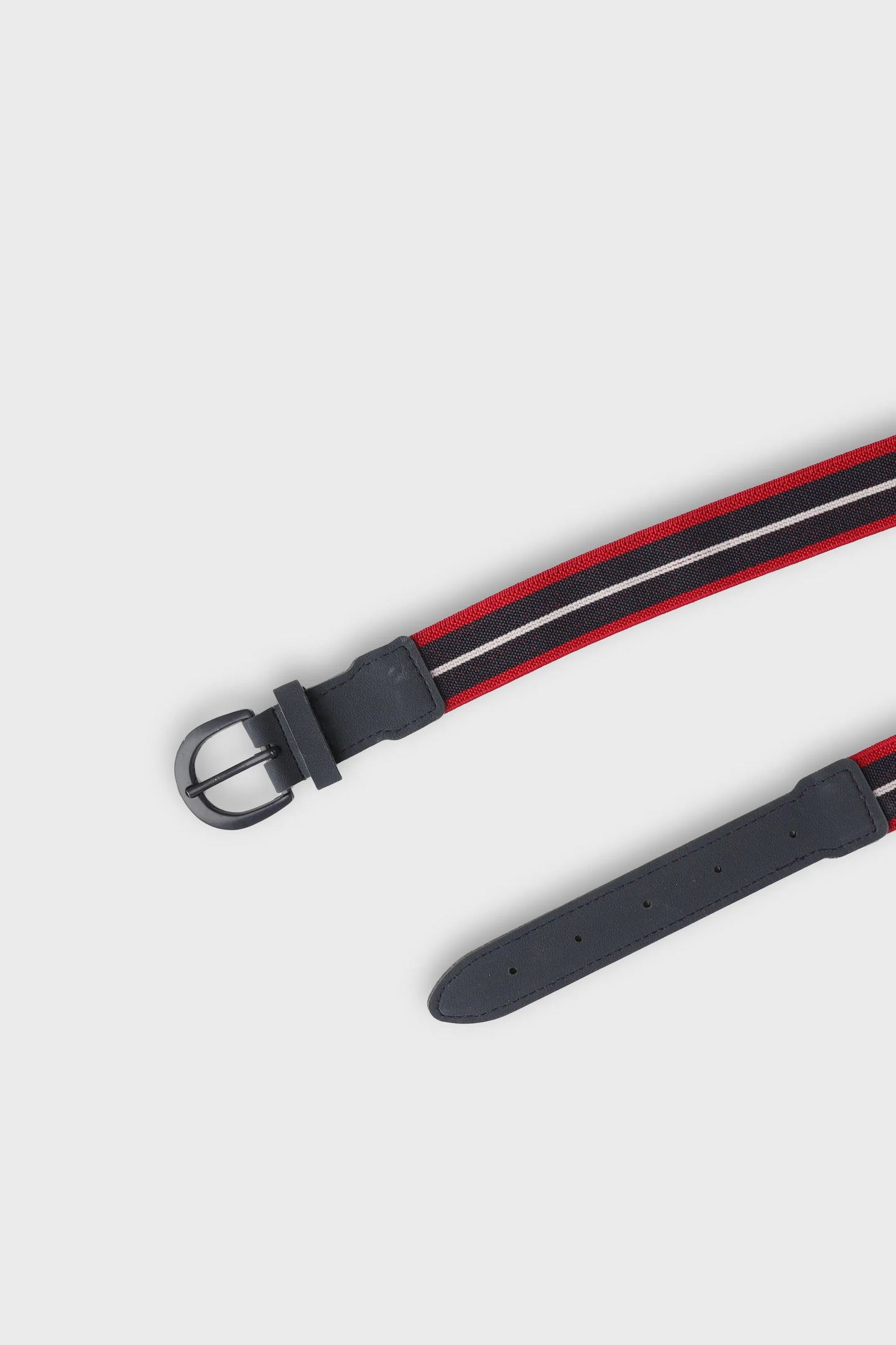 Boys Navy Striped Woven Belt