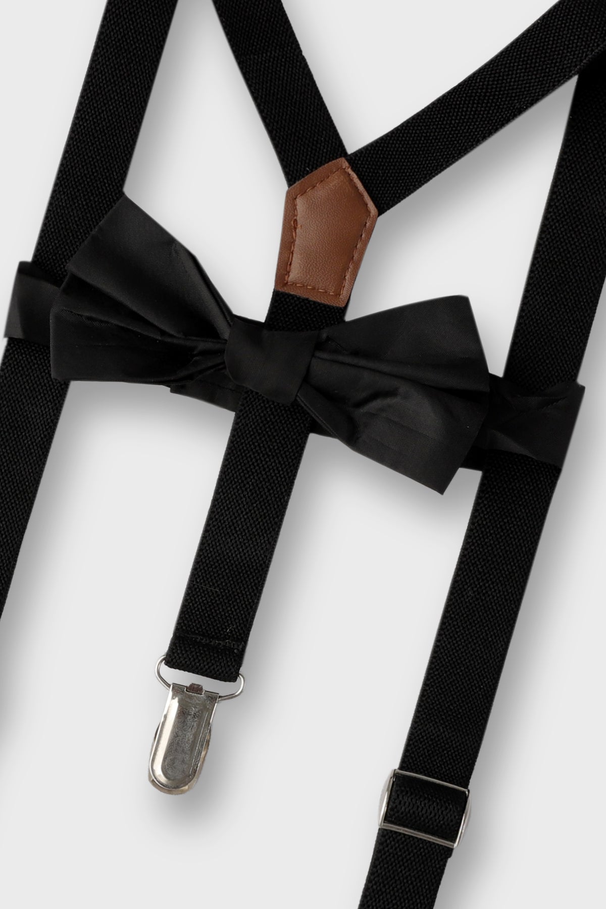 Boys Black Gallace & Bow Tie Set