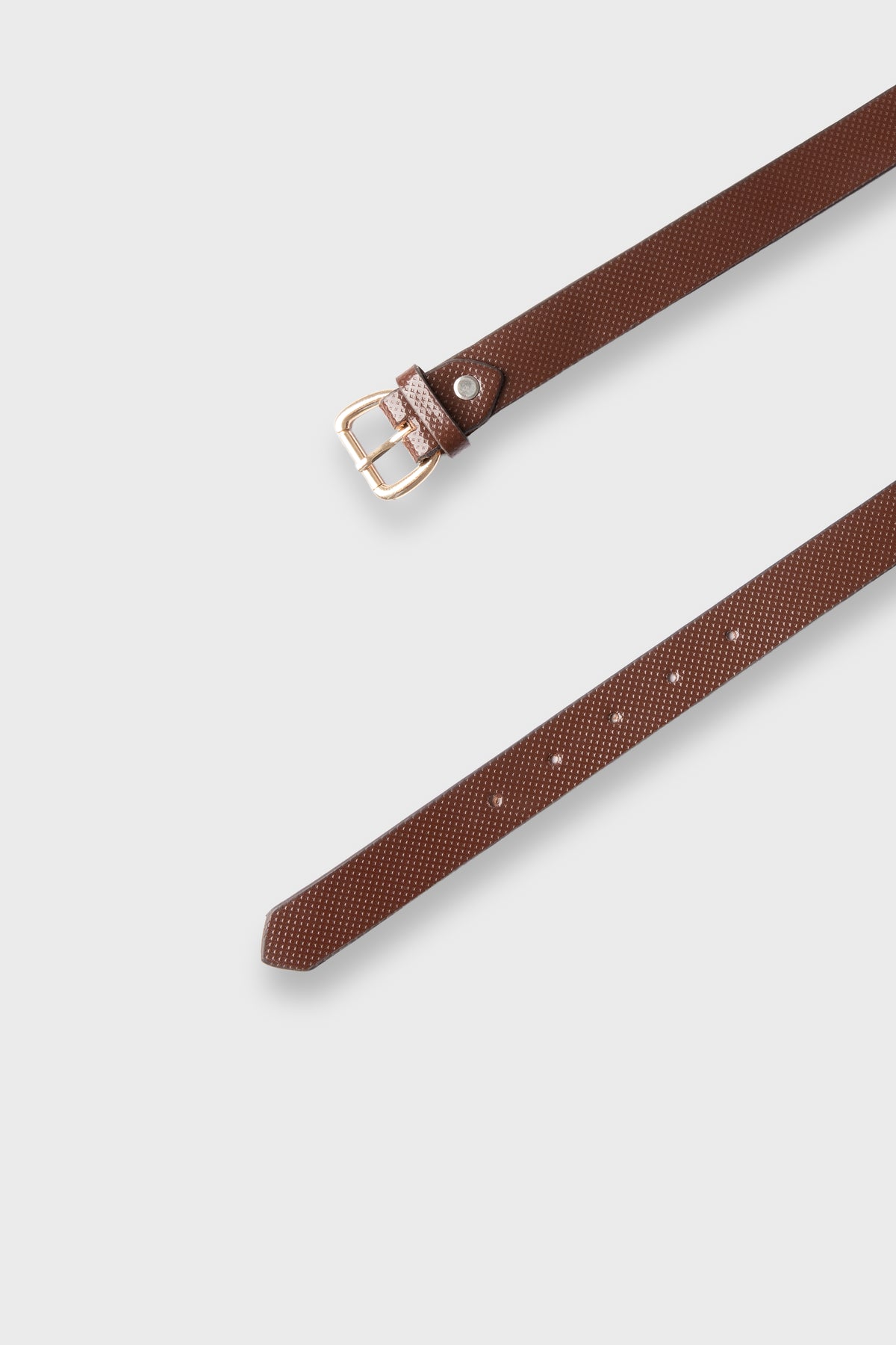 Boys Textured Brown Leather Belt