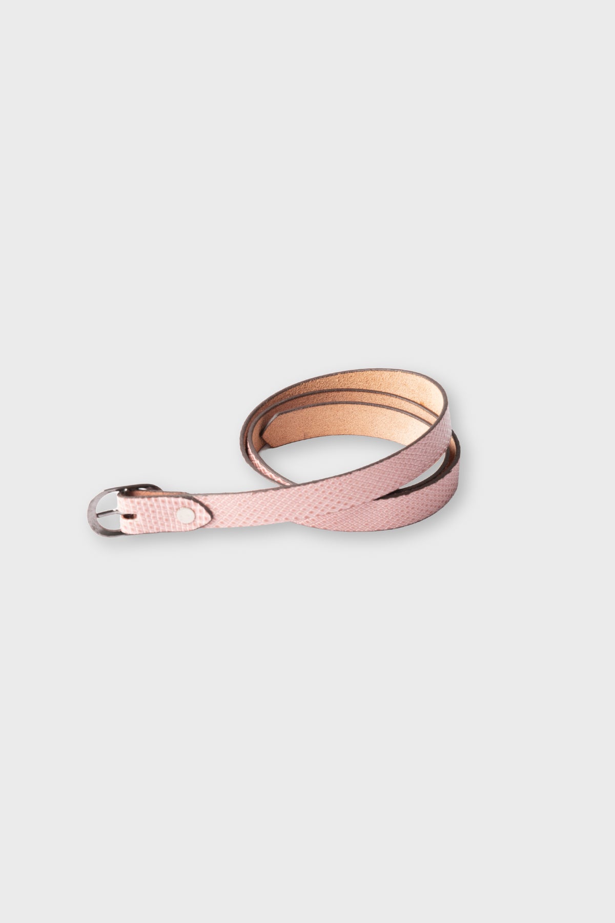 Girls Rosy Pink Textured Leather Belt