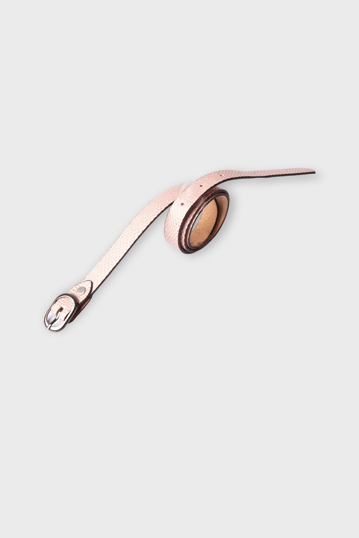 Girls Rosy Pink Textured Leather Belt