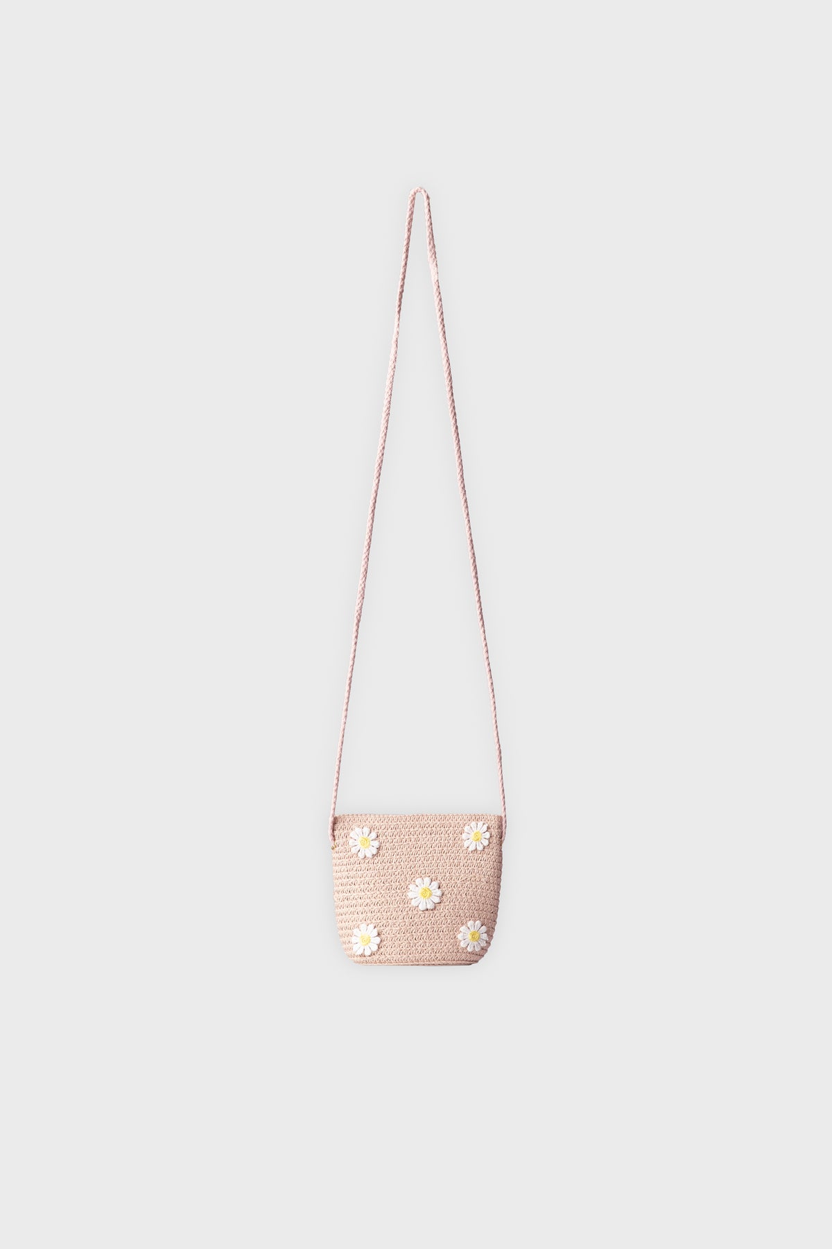 Blush Daisy Woven Bag