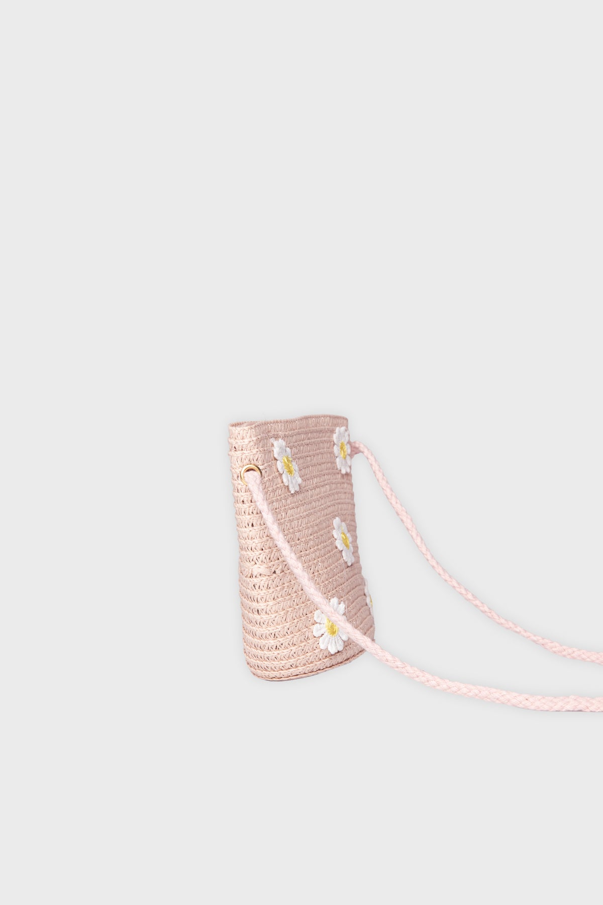 Blush Daisy Woven Bag
