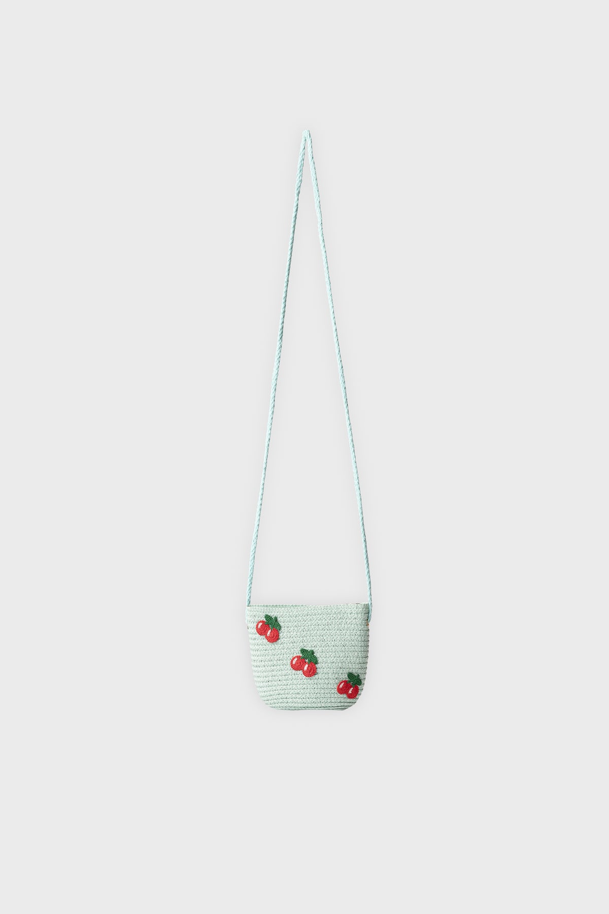 Turquoise Cherry Woven Bag