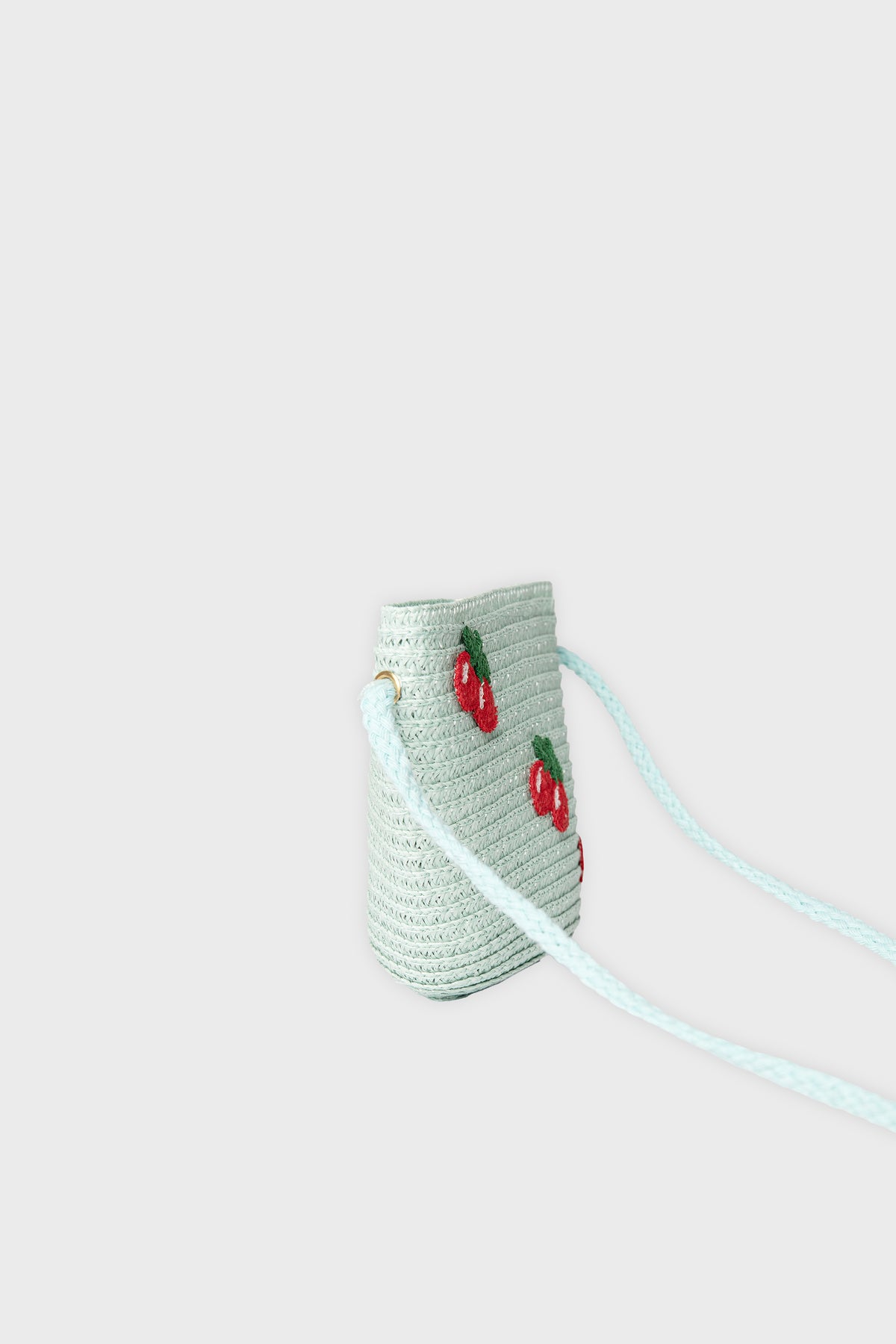 Turquoise Cherry Woven Bag