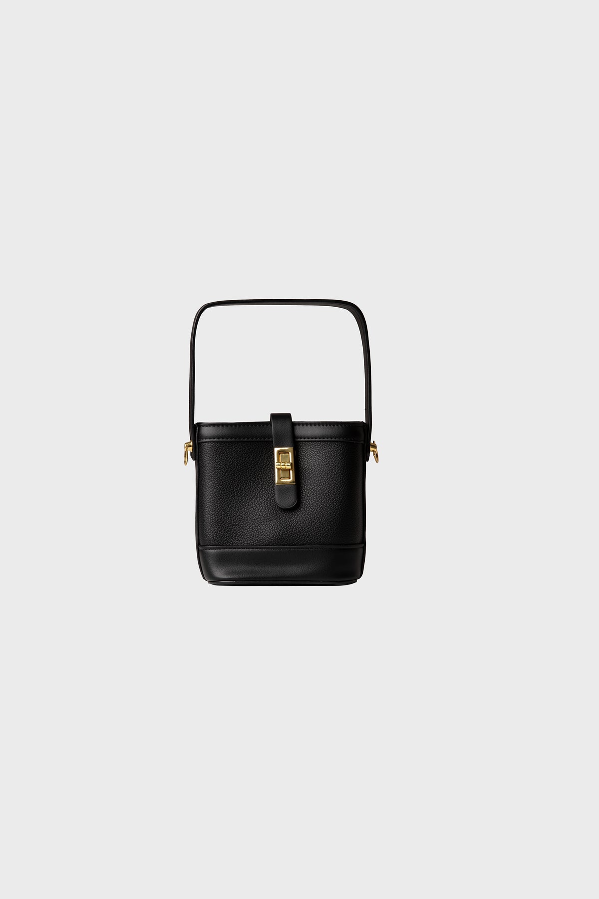 Noir Luxe Gold-Clasp Handbag