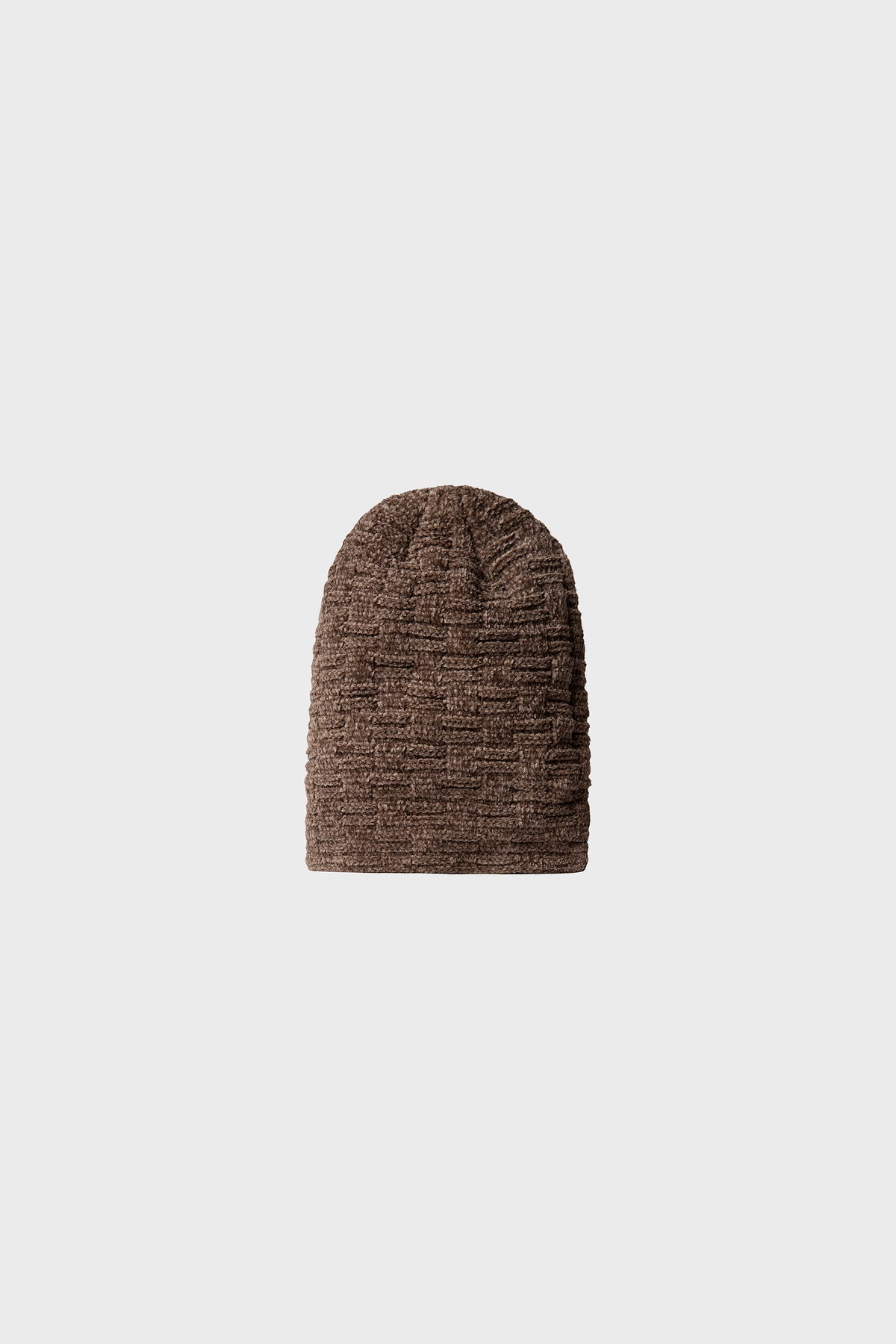 Brown Folded Knit Unisex Cap