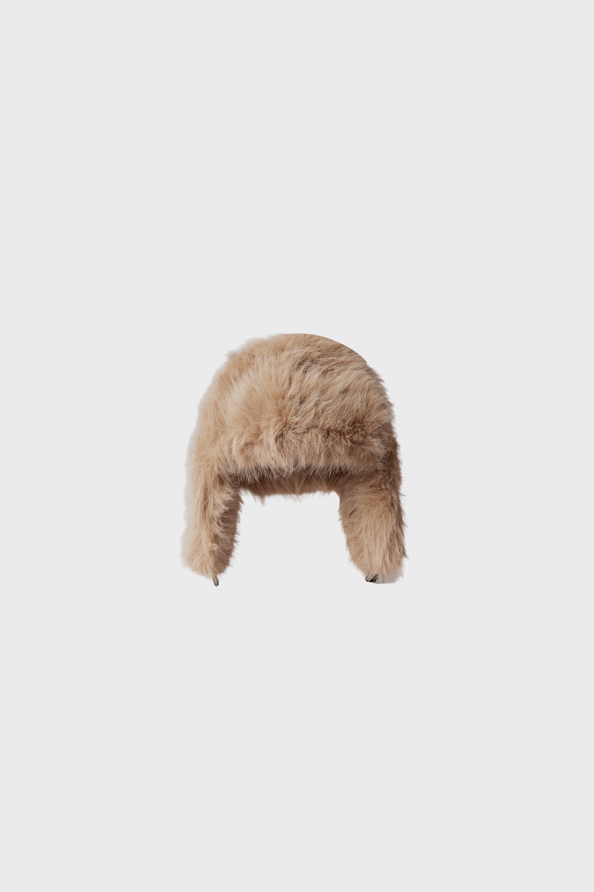 Beige Plush Earflap Girls Cap