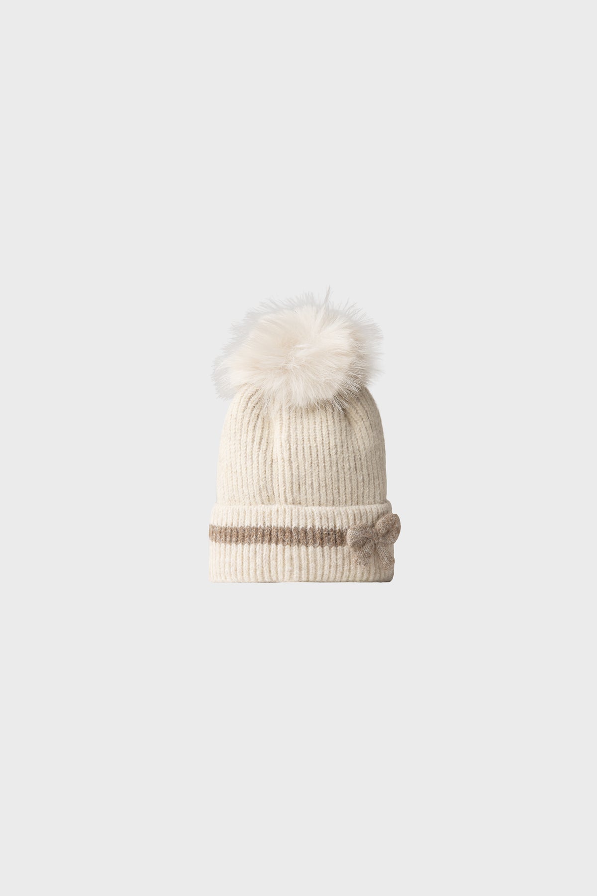 Cream Cocoa Stripe Girls Cap