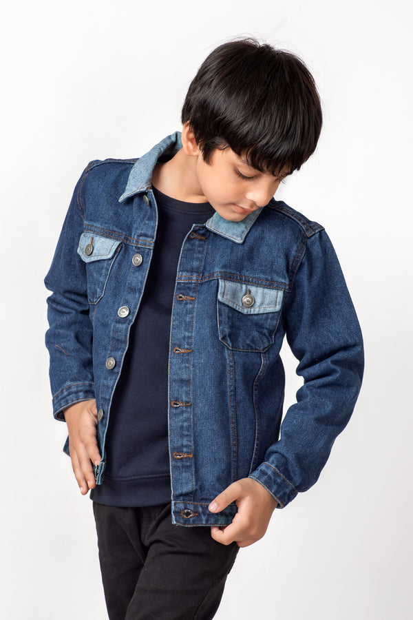 Boys Contrast Denim Jacket