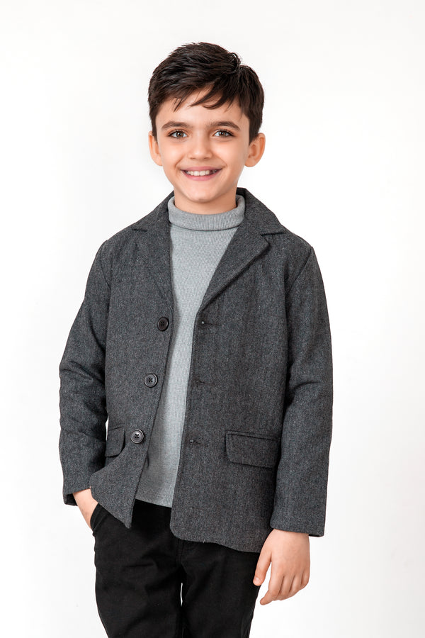 Boys Grey Felt Coat