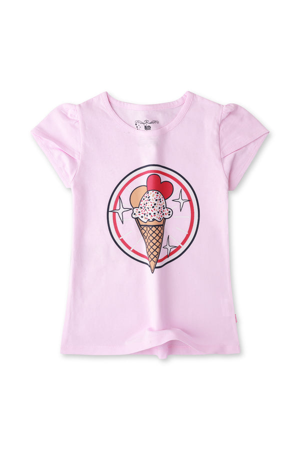 Pale Pink IceCream Tshirt for Girls