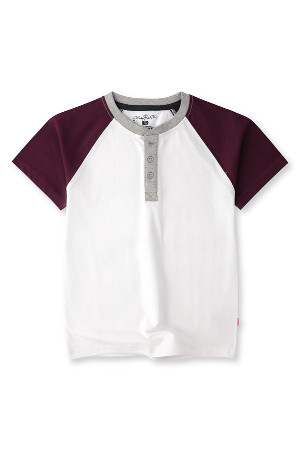 Boys Magenta Hanley Tshirt with Raglan Sleeves