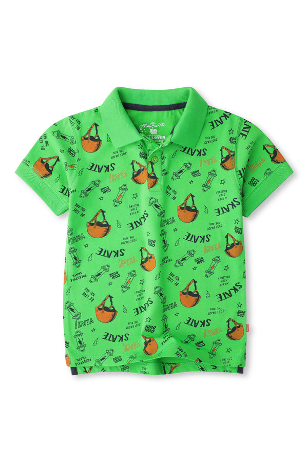 Boys Green Skate Polo Shirt