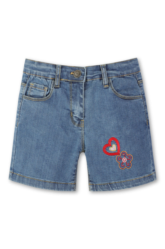 Girls Denim Applique Shorts