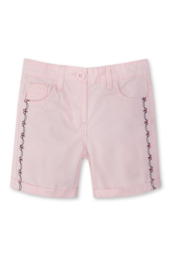 Girls Pink Applique Shorts