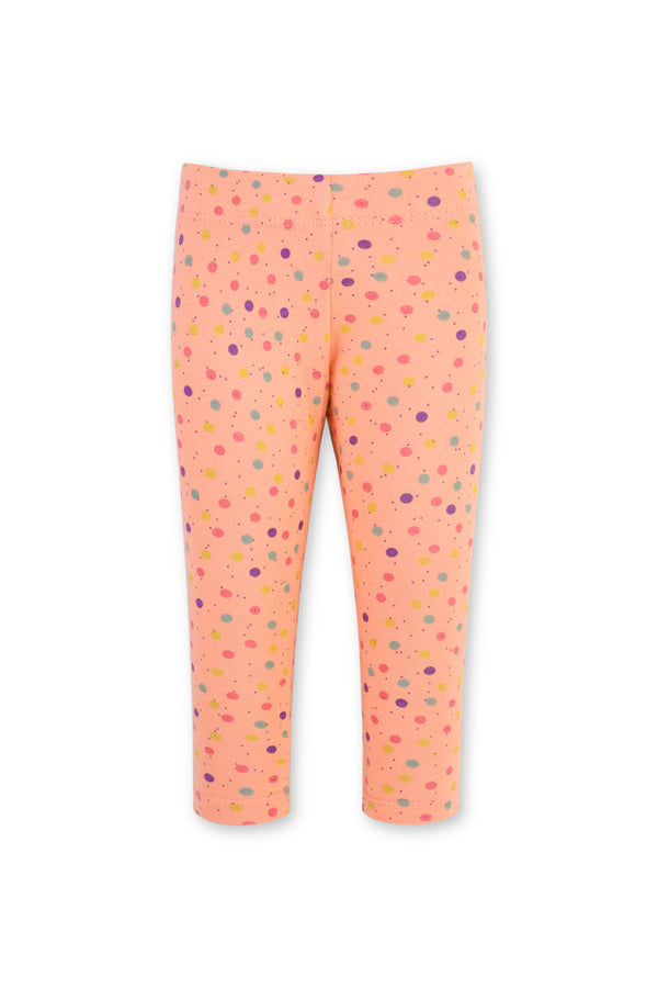 Peach Tights With Multicolored Polka Dots