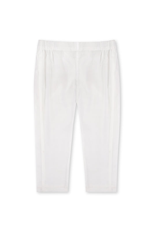 Girls Basic White Straight Trouser