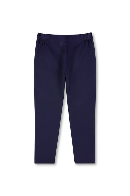 Girls Basic Navy Blue Straight Trouser