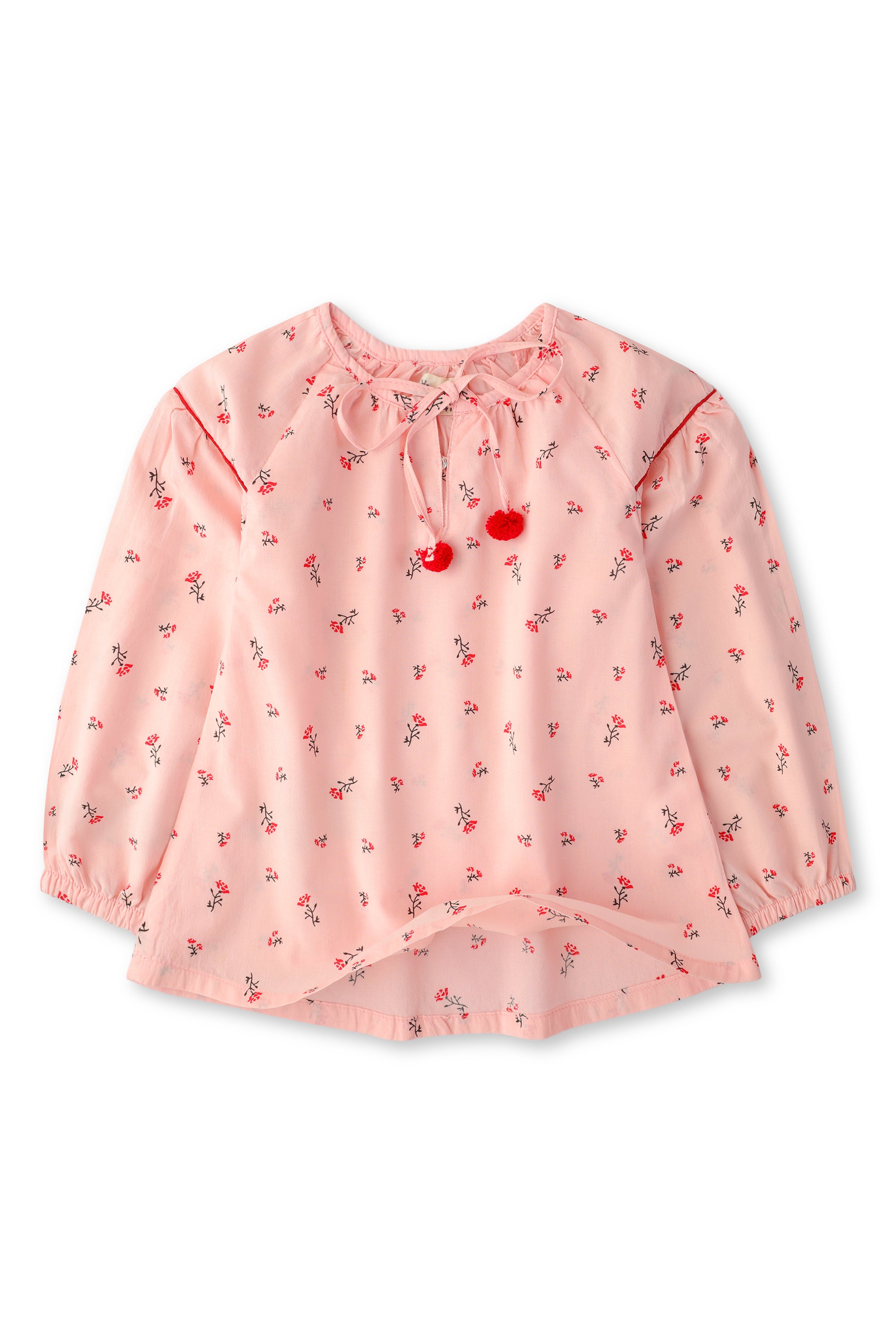 Pink Split Neck with pompom