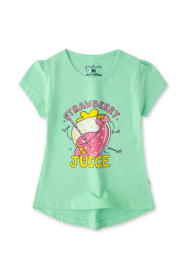 Girls Green Strawberry Juice T-shirt