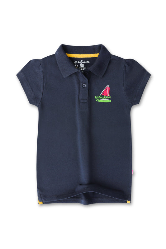 Girls Navy Blue Polo Shirt