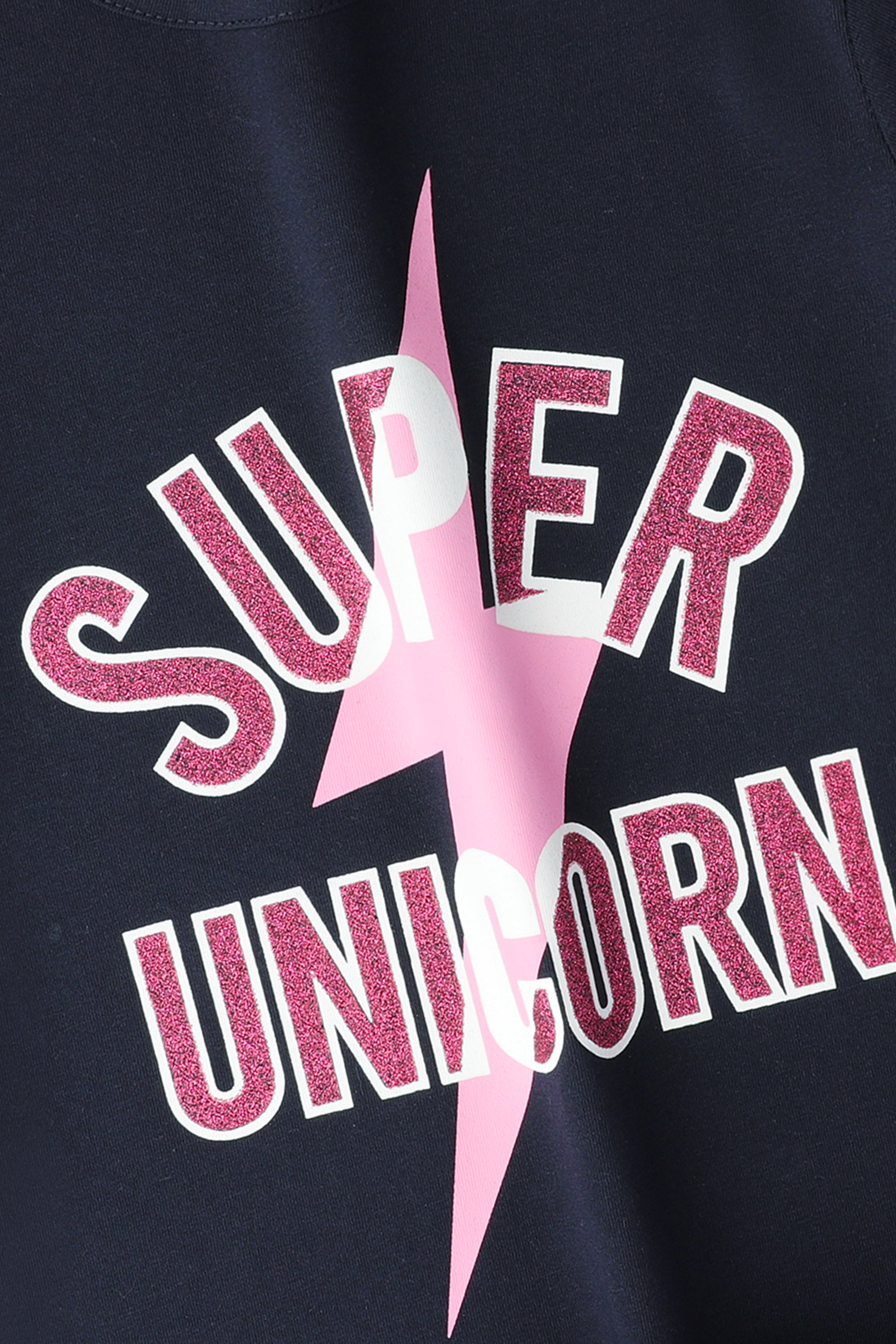 Girls Navy Blue Unicorn T-shirt