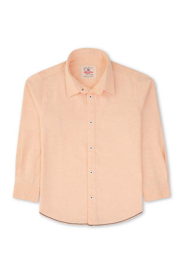 Boys Light Peach Casual Shirt