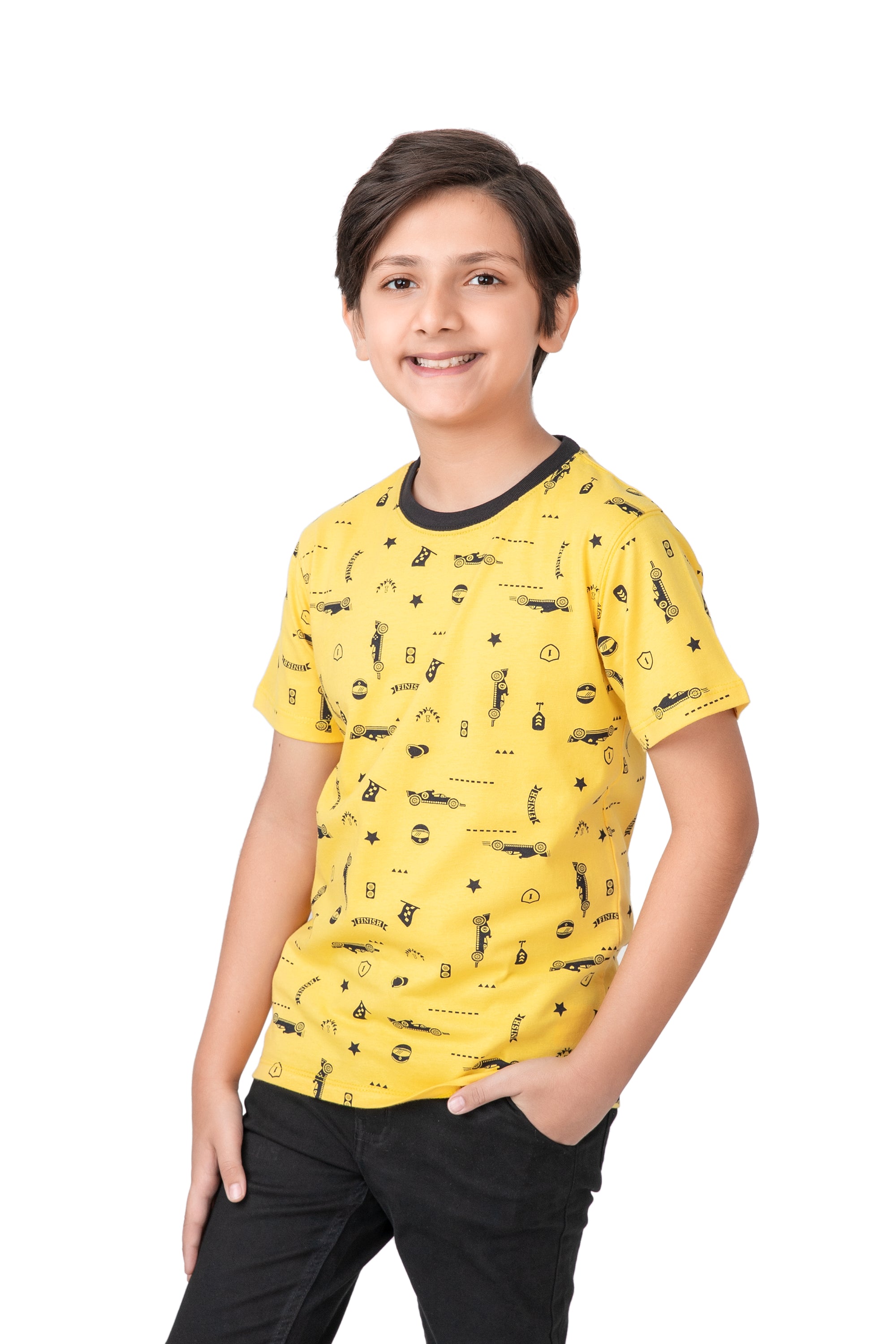 Boys Yellow Racing Car T-shirt