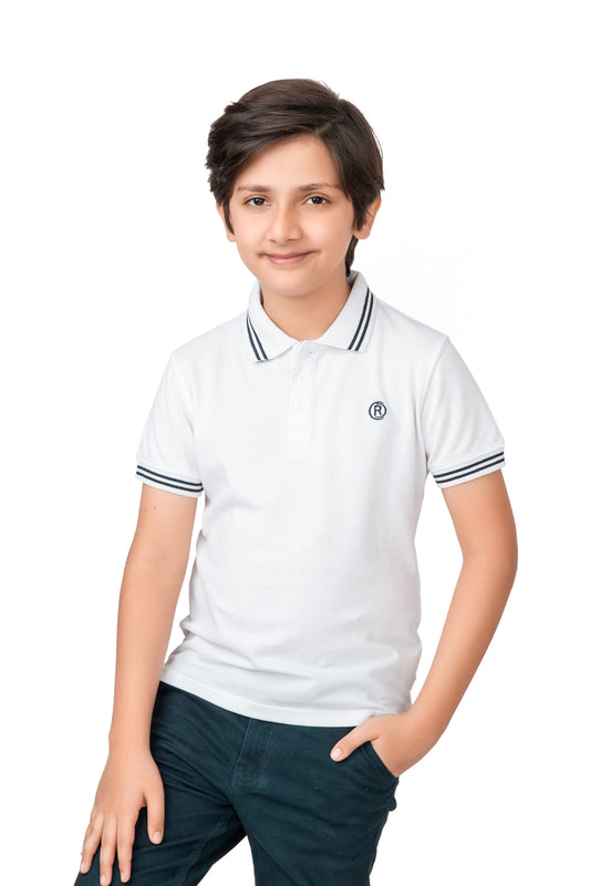 Boys White Polo Shirt